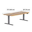 Electric Standing Desk with ComfortEdge in 72x30 Reclaimed Wood is 30 inches deep and 72 inches wide